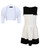 Girls Bow Dress and Cropped Shrug Bundle in White-Black and White