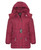 Girls Long Quilted Winter Coat in Black, Beige and Cerise