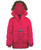 Girls Quilted Winter Jacket in Black, Red and Hot Pink