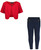 Girls Bolero Bundle with Style 1 Leggings in Red and Navy