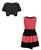 Girls Dress Bundle with Cropped Bolero in Coral and Black