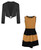 Girls Dress Bundle with Lace Sleeve Bolero in Mustard and Black