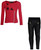 Girls Jacket with Lapel and Leggings Style 3 Bundle in Red and Black