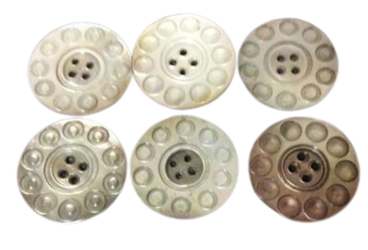 1 5/8 Genuine Blacklip Mother of Pearl Carved Buttons 