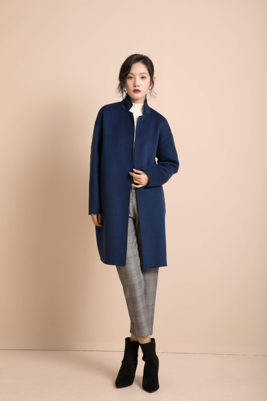 Doubleface Wool Cashmere Hooded Coat