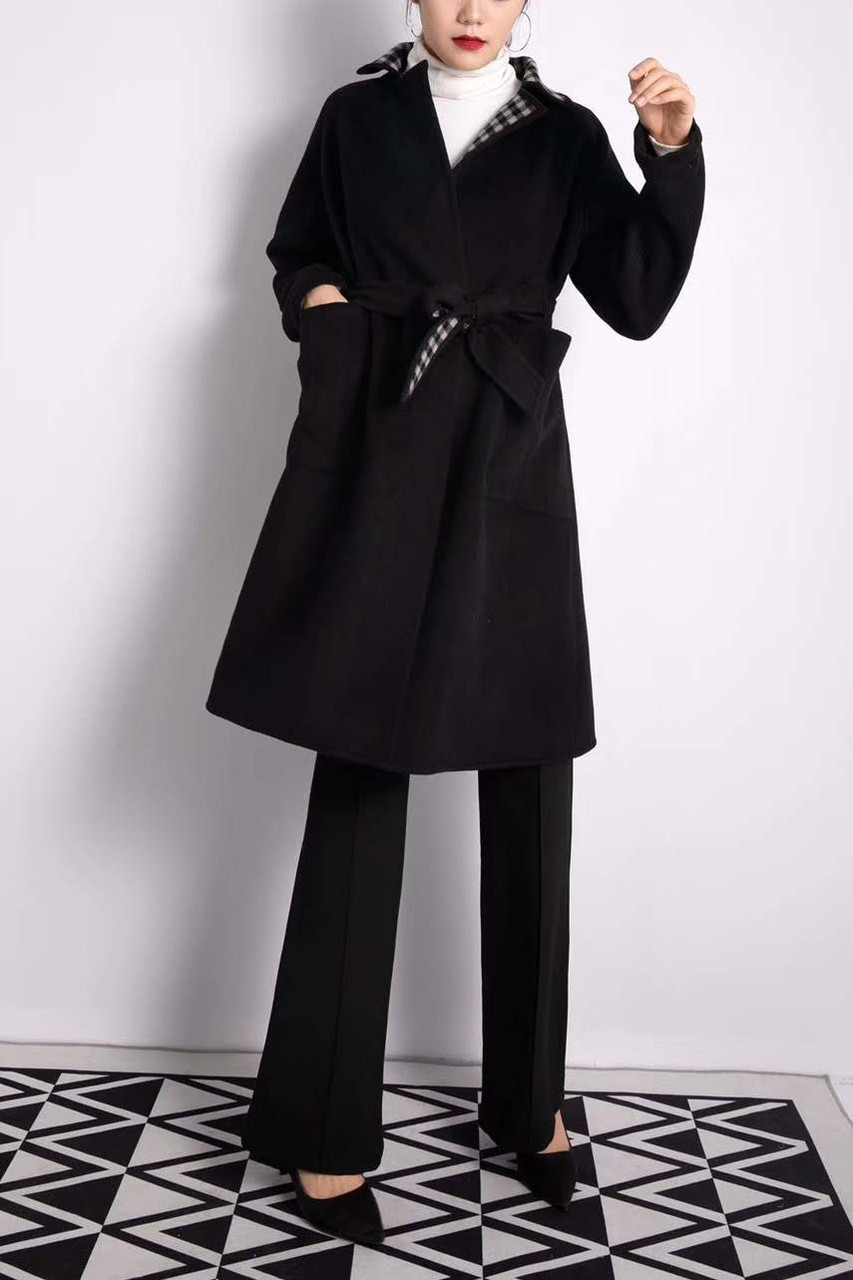 i am official reversible wool long coat-