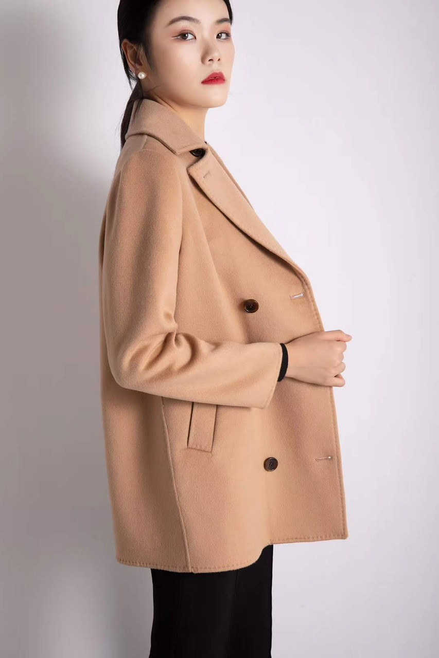 Wool & Cashmere Double Breasted Coat - Camel or Black