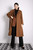 Double Face Wool Cashmere Cognac Brown Belted Long Coat