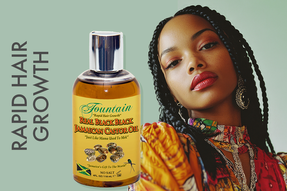 Fountain Real Black Black Jamaican Castor Oil for Rapid Hair Growth
