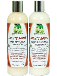 MIGHTY ROOTS Hair Retention Shampoo and Moisture Stuffed Conditioner 13oz Combo