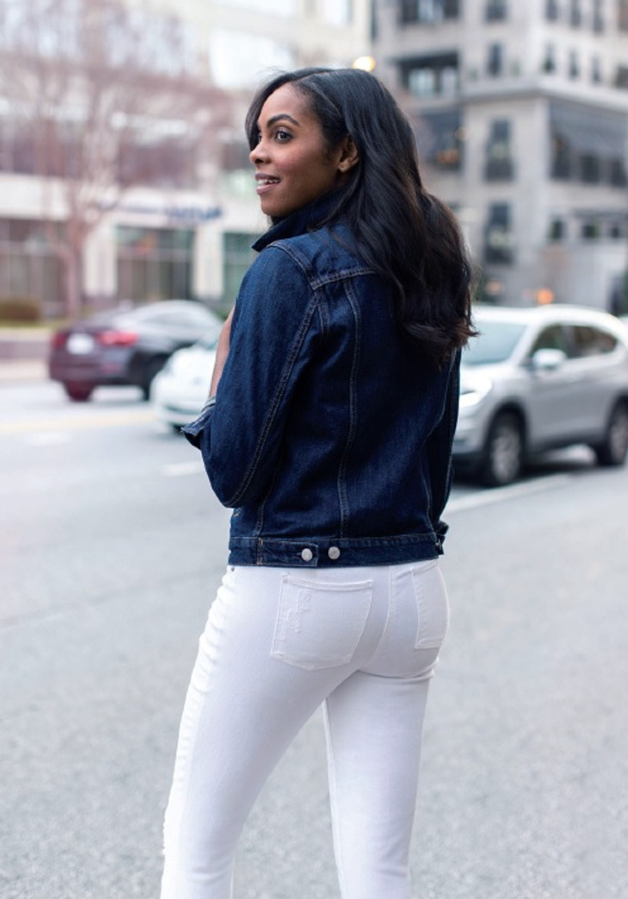 white distressed leggings