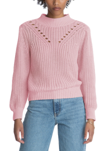 Detailed Mock Neck Sweater with Long Sleeves Detailed Mock Neck Sweater with Long Sleeves
