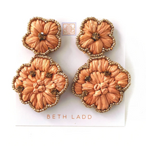 Peach Raffia Flower Earring Peach Raffia Flower Earring