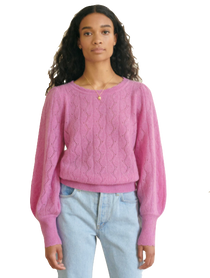 Cashmere Lace Stitch Scallop Crew Neck Cashmere Lace Stitch Scallop Crew Neck