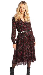 Red Brush Midi Dress Red Brush Midi Dress