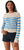 Cashmere Cropped Featherweight Striped Crewneck 