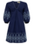 Lora Dress in Navy and White 