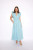 V-Neck Flutter Sleeve Maxi - Baltic Sea