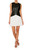 Haddy Leather Pleated Combo Mini Dress - Black/White