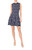 Tile Wave Jacquard Knit Mini Flare Dress - Navy/Ecru