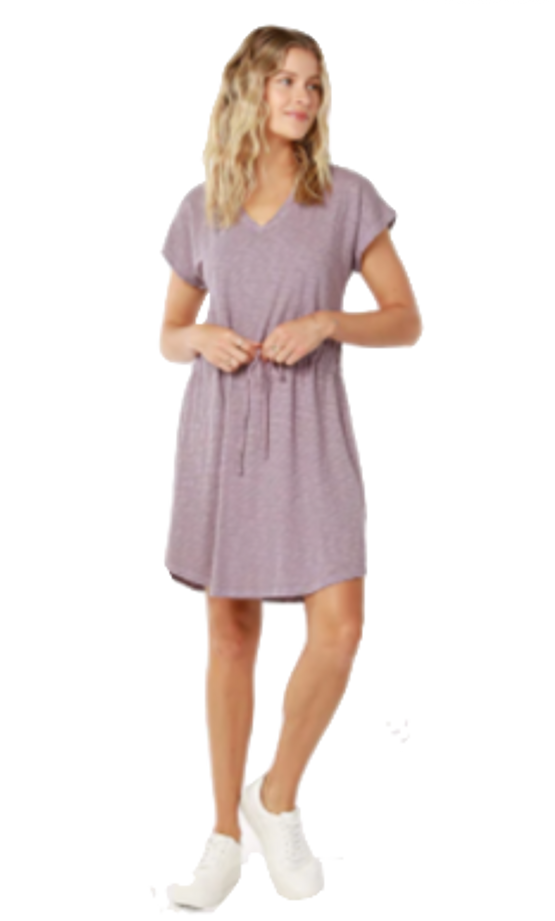 Short Sleeve Drawstring Dress