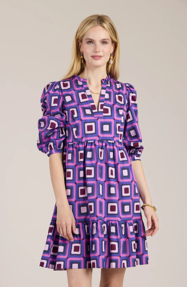 Karlie Graphic Geo Dress - Multi