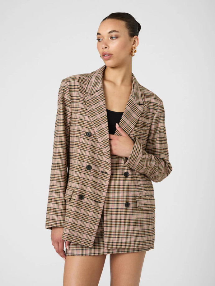 Gina Check Blazer - Pink Check