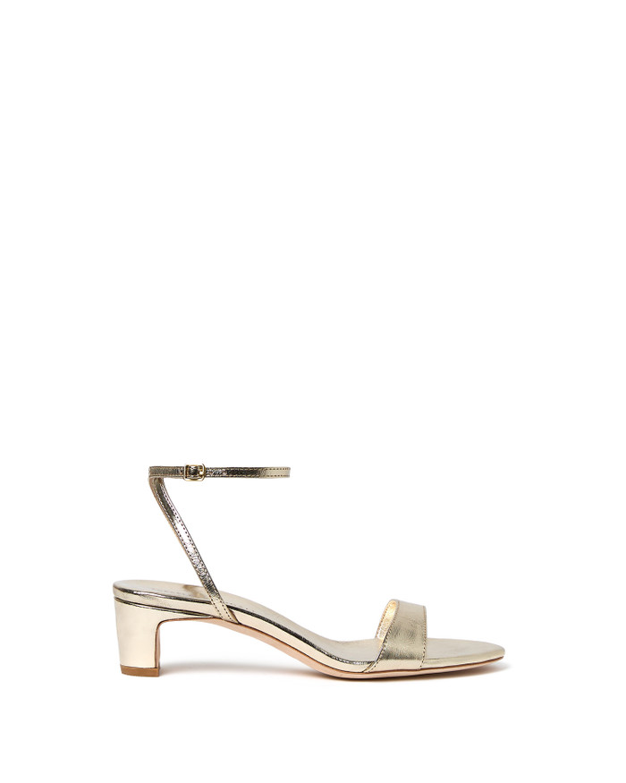 Alice Simple Mid Heel Sandal - Champagne