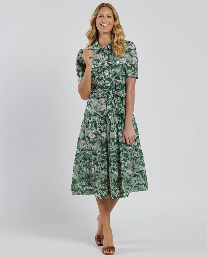 Marina Dress - Foliage Toile