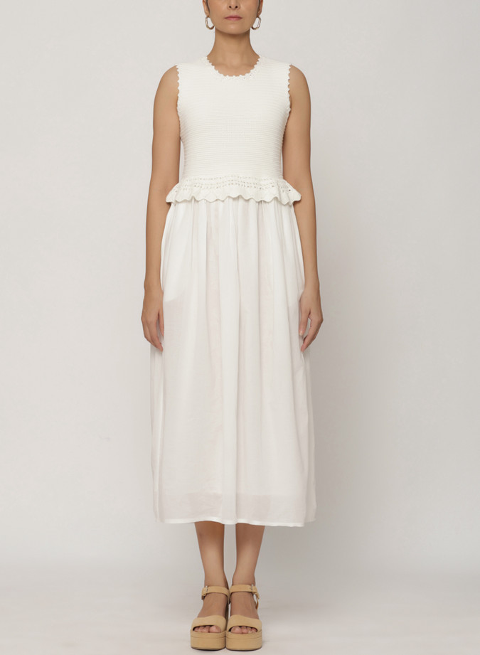 Heather Crochet Dress - Ivory