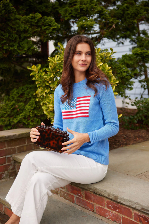 Core Flag Sweater - Hydrangea
