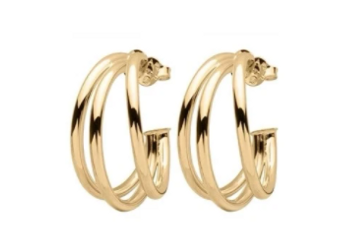 18k Gold Plated Claire Triple Hoops 