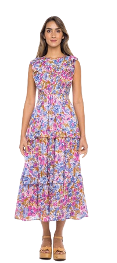 Iris Dress Techni Floral Sudan Iris Dress Techni Floral Sudan