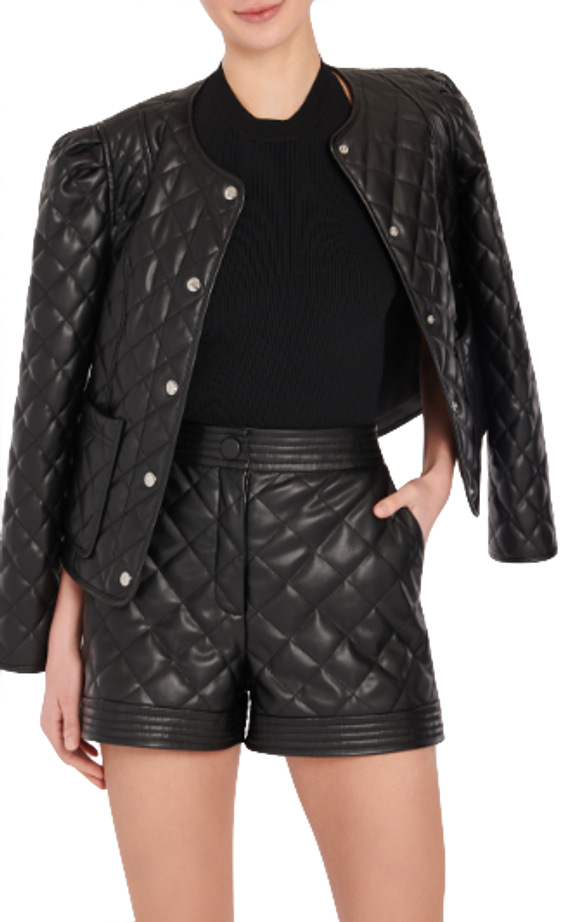 Hollie Quilted Vegan Leather Jacket Hollie Quilted Vegan Leather Jacket
