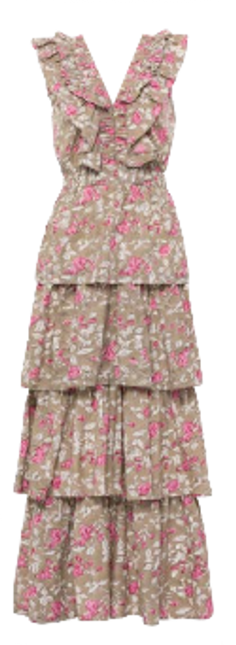 Charlotte Midi Dress in Tan Rose Charlotte Midi Dress in Tan Rose