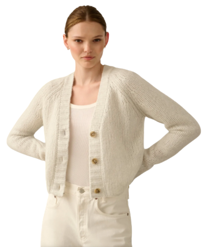 Lofty Cashmere Silk V Neck Cardigan 