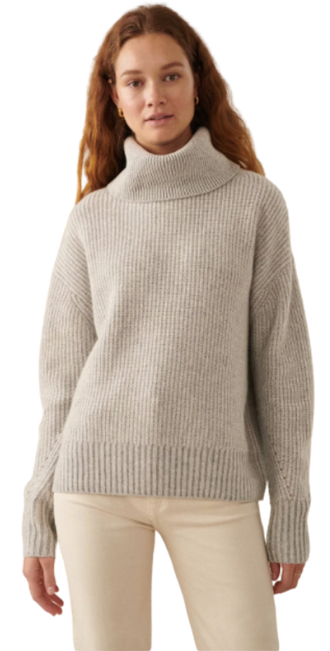 Cashmere Luxe Ribbed Turtleneck 