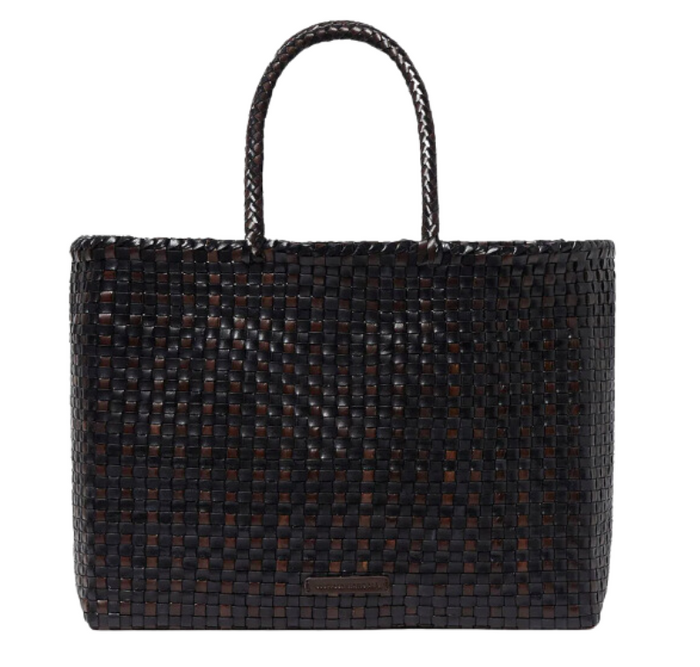 Klara Large Square Check Woven Tote