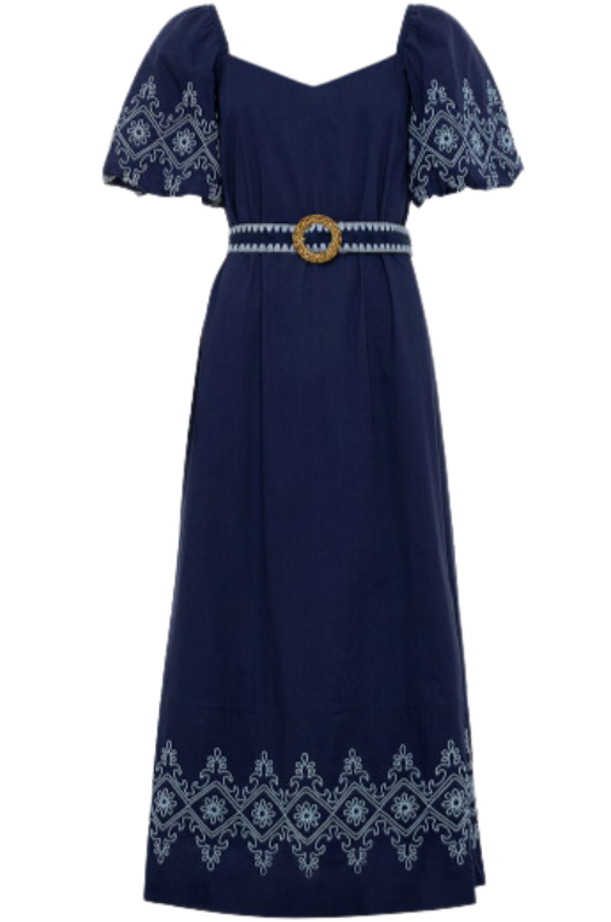 Maggie Maxi in Navy and White
