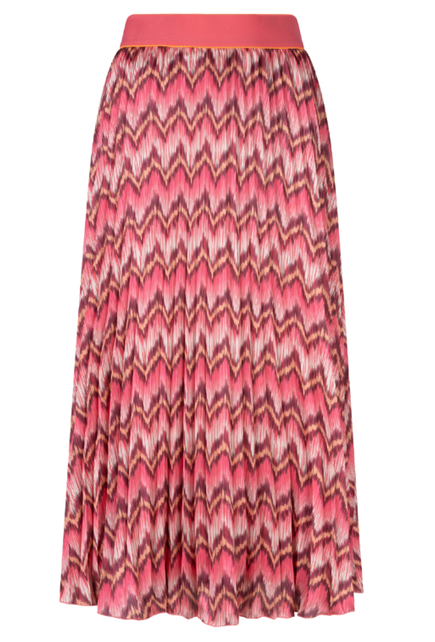 Plisse Skirt in zigzag print