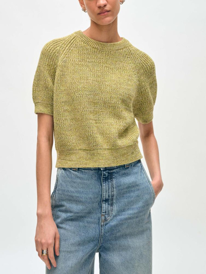 Organic Cotton T-Shirt - Green Marled Organic Cotton T-Shirt - Green Marled