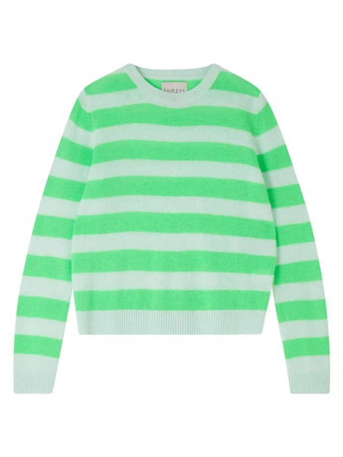 Stripe Crew - Noor/Neon Green