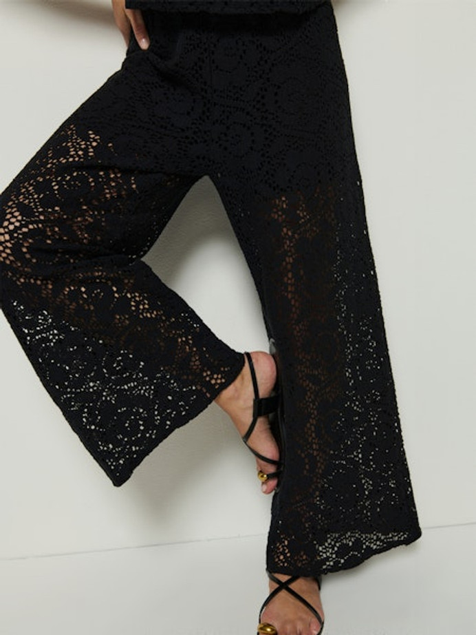 Linney Lace Pant - Jet Black