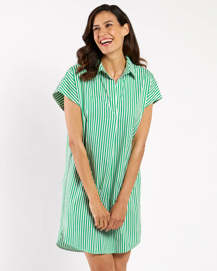 Carter Cotton Shirting - Stripe Green Carter Cotton Shirting - Stripe Green