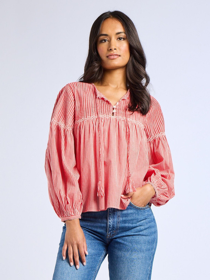 Vivienne Top - Red Gingham