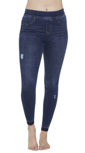 Distressed Denim Leggings - Monkee's of Mountain Brook