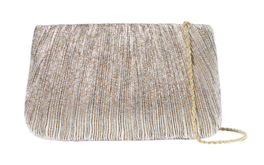 Dune Silver Metallic Box Clutch With Chain Strap