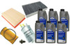 Britpart Engine Service Kit With Oil for Discovery 3 and Range Rover Sport 2.7 TdV6, includes engine oil, filters, and related parts.