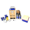 Britpart Engine Service Filter Kit With Engine Oil for Discovery 4 2.7 TdV6 Diesel, image showing a set of engine filters, oil filter, gaskets, and packaging boxes for vehicle maintenance.