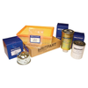 Britpart Complete Filter Service Kit DA6004 Defender & Discovery 2 TD5, image showing various filters, including air, oil, and fuel filters with product packaging.